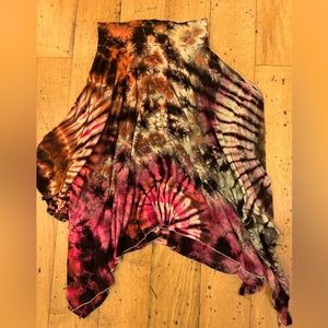 Tie die jagged edge hippy skirt